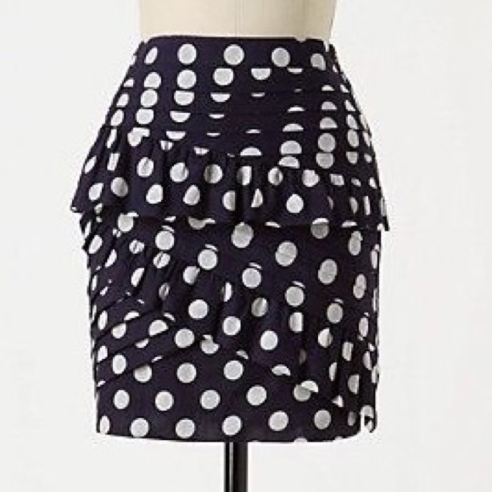 Anthropologie navy/white “Coming and Going Skirt”